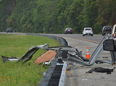 guard rail crash